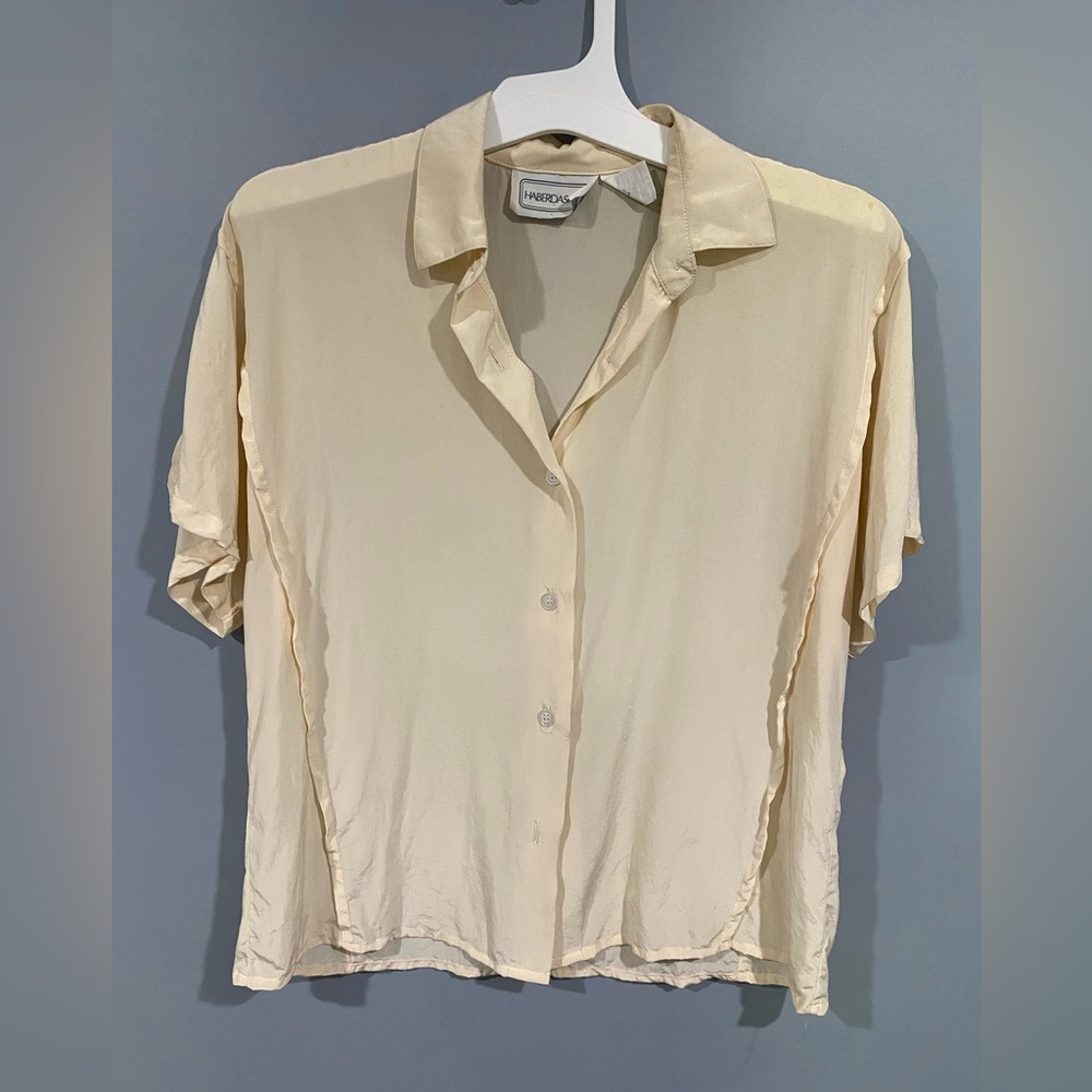 Vintage Haberdasher 100% Silk Button down blouse